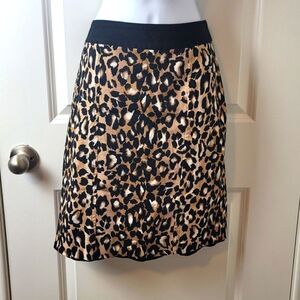 WHITE HOUSE BLACK MARKET Leopard Print Skirt